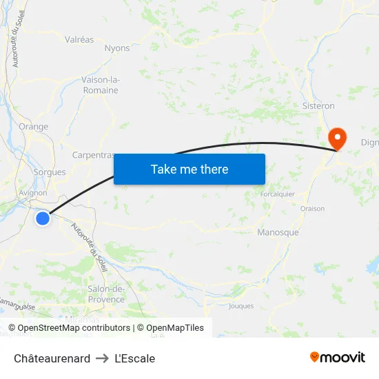 Châteaurenard to L'Escale map
