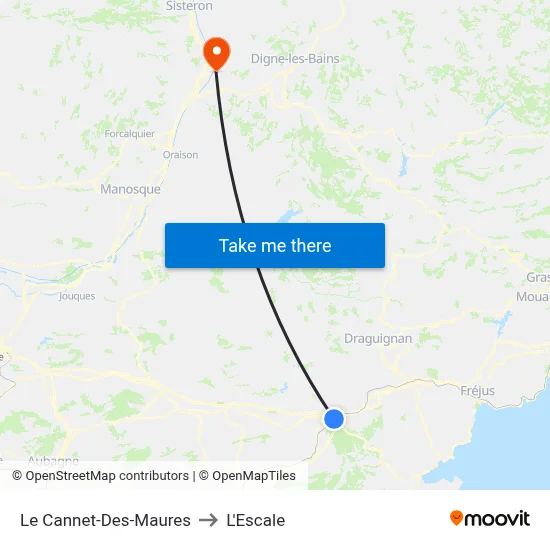 Le Cannet-Des-Maures to L'Escale map