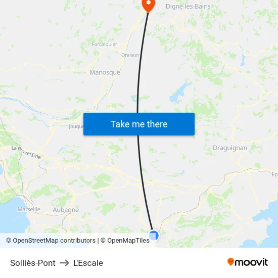 Solliès-Pont to L'Escale map