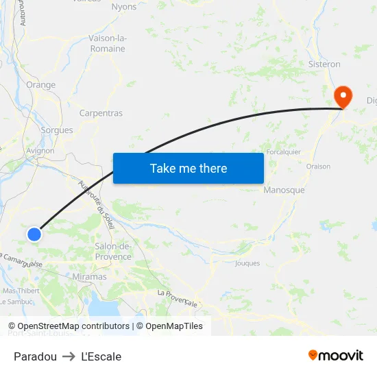 Paradou to L'Escale map