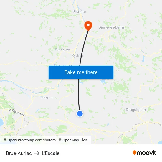 Brue-Auriac to L'Escale map