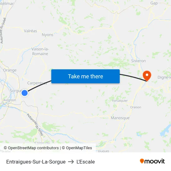 Entraigues-Sur-La-Sorgue to L'Escale map