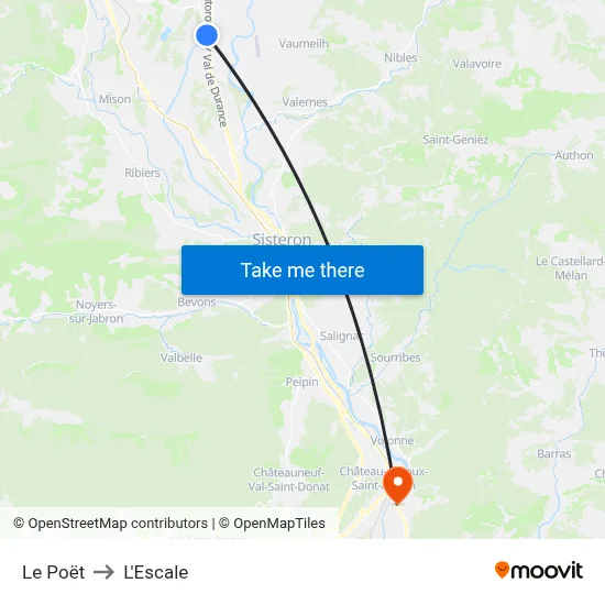 Le Poët to L'Escale map