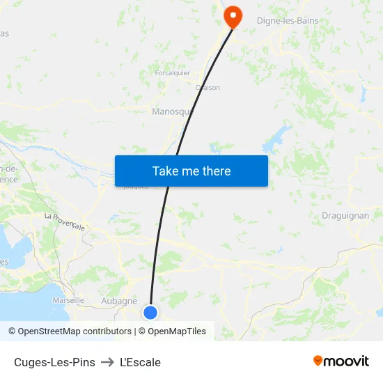 Cuges-Les-Pins to L'Escale map