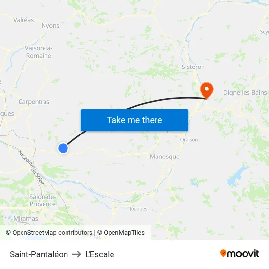 Saint-Pantaléon to L'Escale map