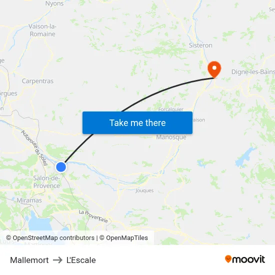 Mallemort to L'Escale map