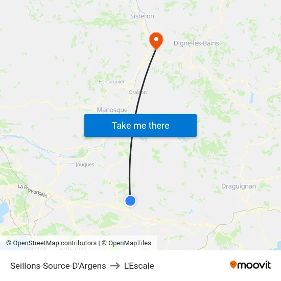 Seillons-Source-D'Argens to L'Escale map