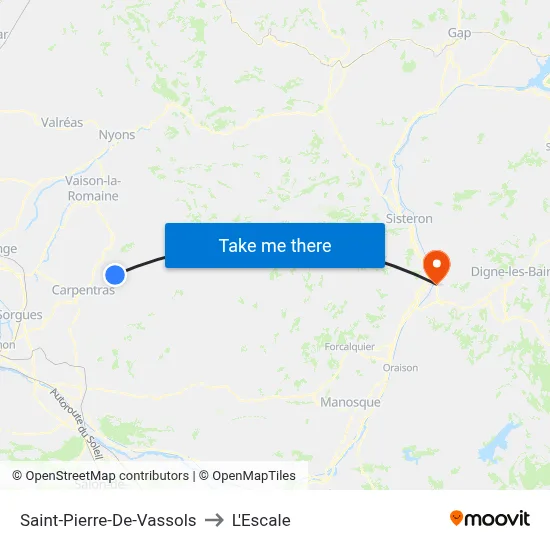Saint-Pierre-De-Vassols to L'Escale map