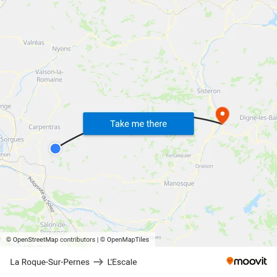 La Roque-Sur-Pernes to L'Escale map