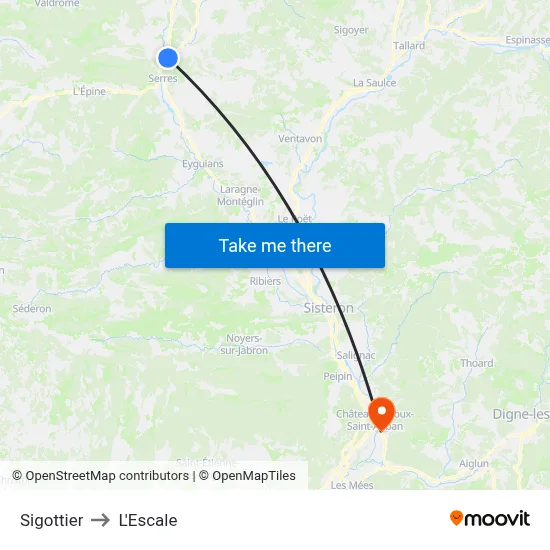 Sigottier to L'Escale map