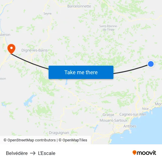Belvédère to L'Escale map