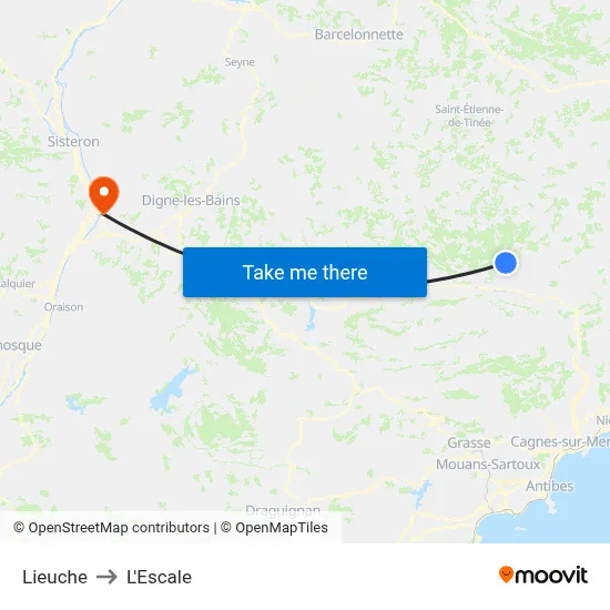 Lieuche to L'Escale map