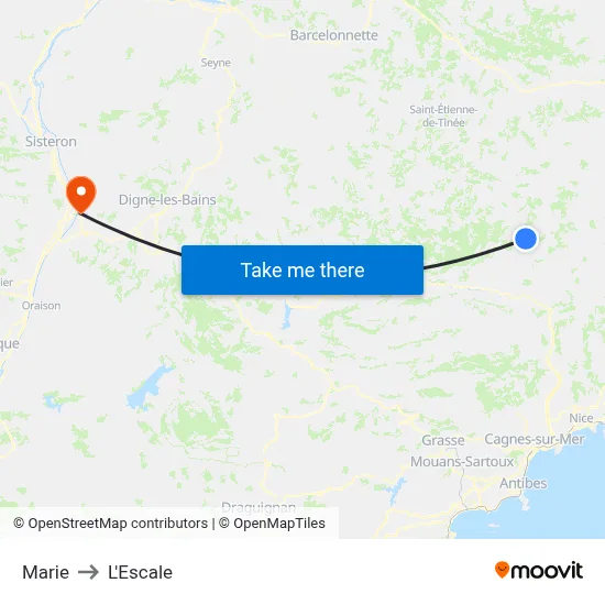 Marie to L'Escale map