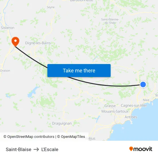 Saint-Blaise to L'Escale map