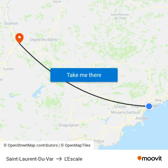 Saint-Laurent-Du-Var to L'Escale map