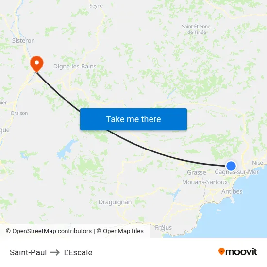 Saint-Paul to L'Escale map