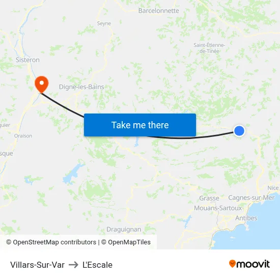 Villars-Sur-Var to L'Escale map