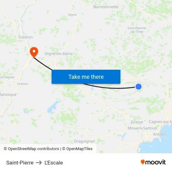 Saint-Pierre to L'Escale map