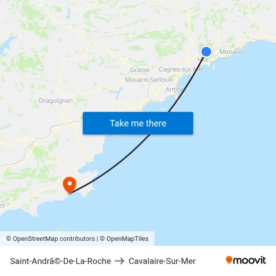 Saint-Andrã©-De-La-Roche to Cavalaire-Sur-Mer map