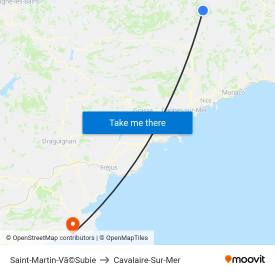 Saint-Martin-Vã©Subie to Cavalaire-Sur-Mer map