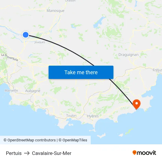 Pertuis to Cavalaire-Sur-Mer map
