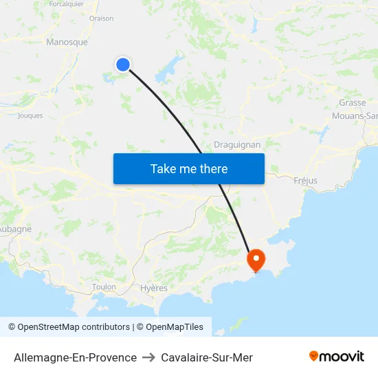 Allemagne-En-Provence to Cavalaire-Sur-Mer map