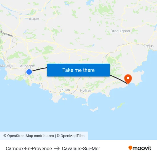 Carnoux-En-Provence to Cavalaire-Sur-Mer map