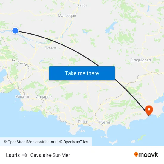 Lauris to Cavalaire-Sur-Mer map