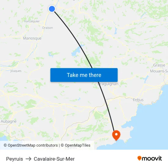 Peyruis to Cavalaire-Sur-Mer map