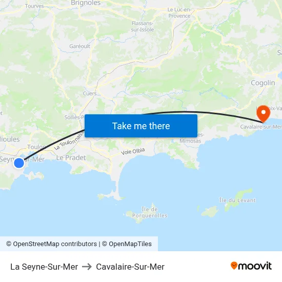 La Seyne-Sur-Mer to Cavalaire-Sur-Mer map