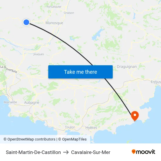 Saint-Martin-De-Castillon to Cavalaire-Sur-Mer map