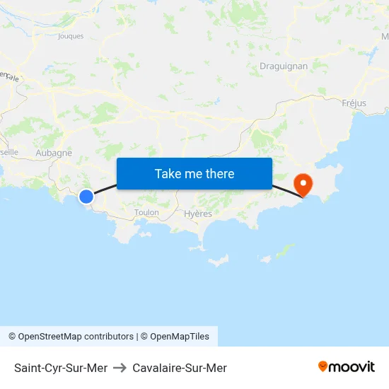 Saint-Cyr-Sur-Mer to Cavalaire-Sur-Mer map
