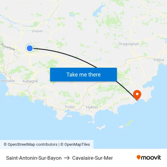 Saint-Antonin-Sur-Bayon to Cavalaire-Sur-Mer map