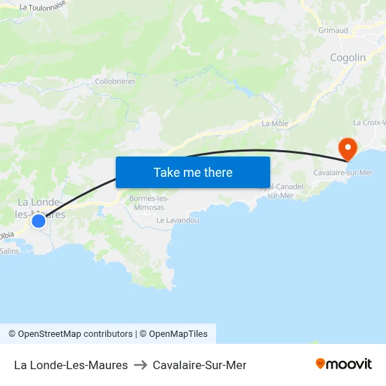 La Londe-Les-Maures to Cavalaire-Sur-Mer map