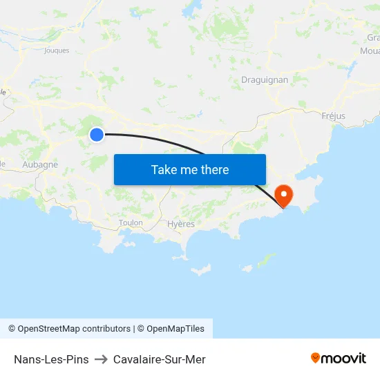Nans-Les-Pins to Cavalaire-Sur-Mer map