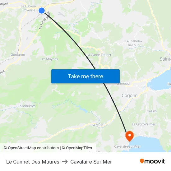 Le Cannet-Des-Maures to Cavalaire-Sur-Mer map
