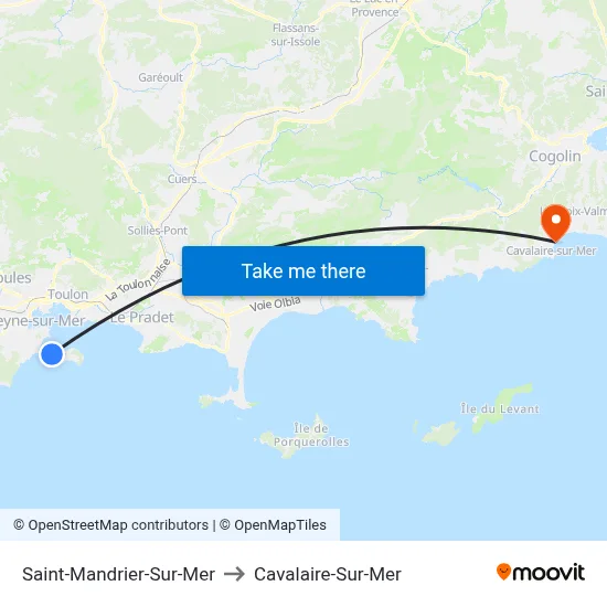 Saint-Mandrier-Sur-Mer to Cavalaire-Sur-Mer map