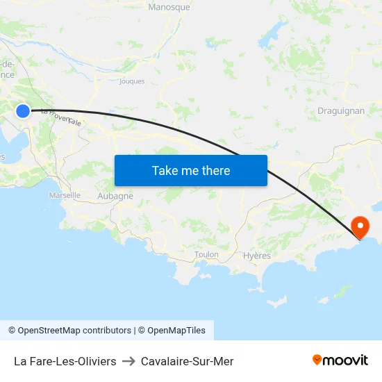 La Fare-Les-Oliviers to Cavalaire-Sur-Mer map