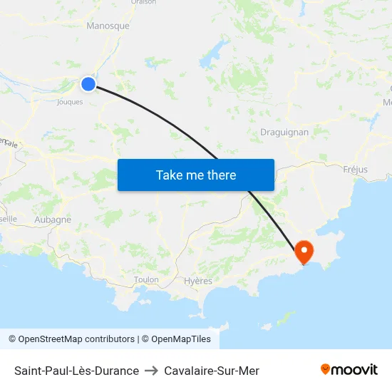 Saint-Paul-Lès-Durance to Cavalaire-Sur-Mer map