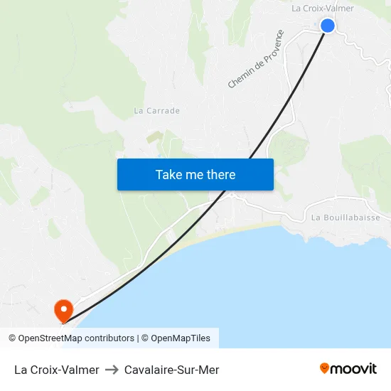 La Croix-Valmer to Cavalaire-Sur-Mer map