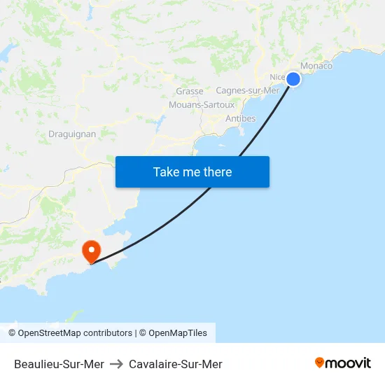 Beaulieu-Sur-Mer to Cavalaire-Sur-Mer map