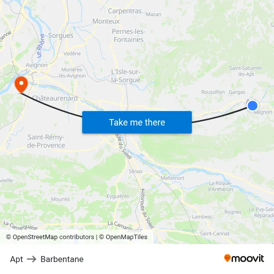Apt to Barbentane map