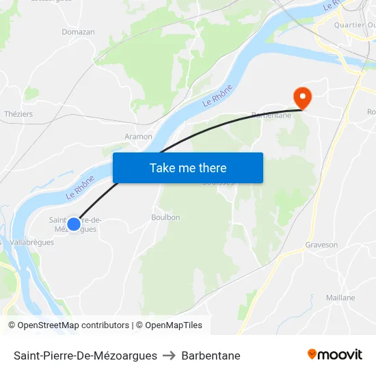 Saint-Pierre-De-Mézoargues to Barbentane map
