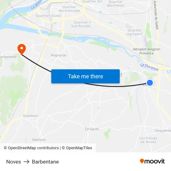 Noves to Barbentane map