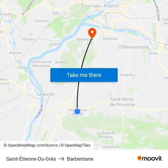 Saint-Étienne-Du-Grès to Barbentane map