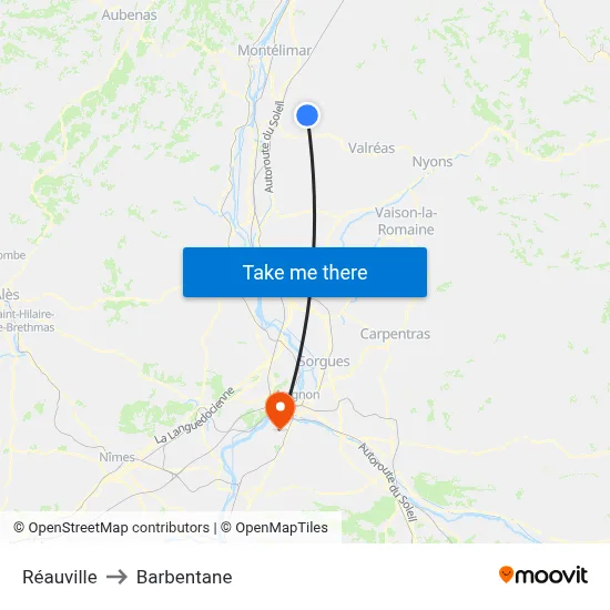 Réauville to Barbentane map
