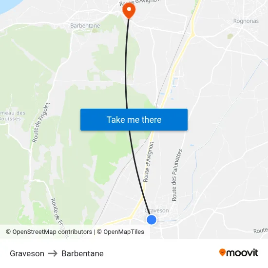 Graveson to Barbentane map