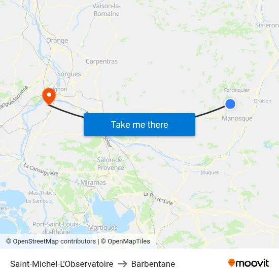 Saint-Michel-L'Observatoire to Barbentane map