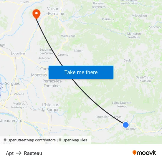 Apt to Rasteau map