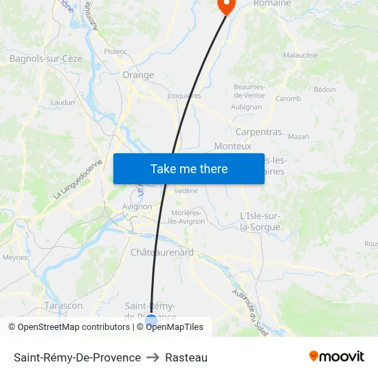 Saint-Rémy-De-Provence to Rasteau map